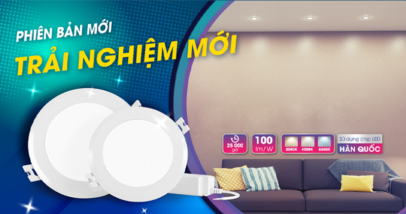 Đèn led âm trần downlight AT06.V2 Rạng Đông