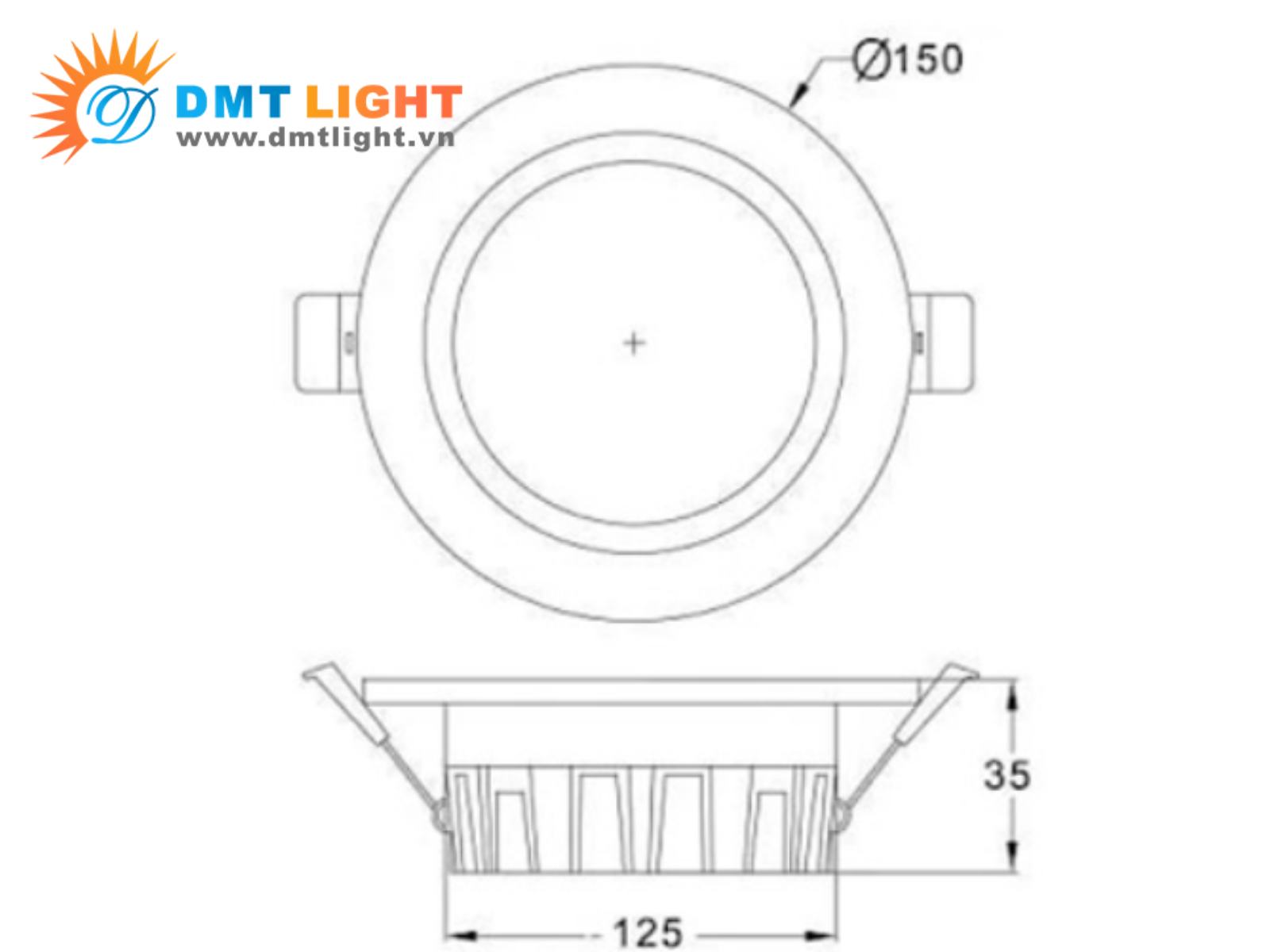 kích thước đèn downlight