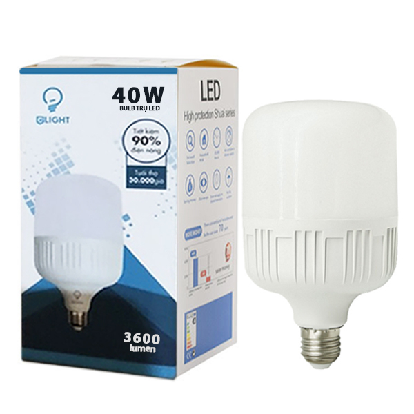 Bóng đèn búp đui E27, vỏ nhựa sọc 40W