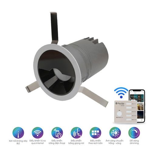 Đèn LED âm trần Downlight RẠNG ĐÔNG thông minh xoay góc AT-RD-AT18.BLE-80/12W-FW