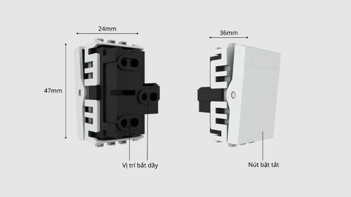 Hạt công tắc âm tường 2 chiều Rạng Đông CT-RD-HCT01-2C/10A