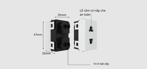 Hạt ổ cắm âm tường Rạng Đông OC-RD-HOC01-1C/16A