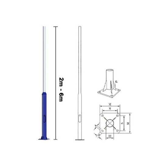 Trụ đèn năng lượng mặt trời sơn tĩnh điện 2 đoạn [2m/3m/4m/5m] Rạng Đông mã TRU-GC03
