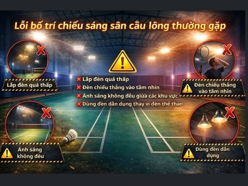 Bố trí chiếu sáng sân cầu lông