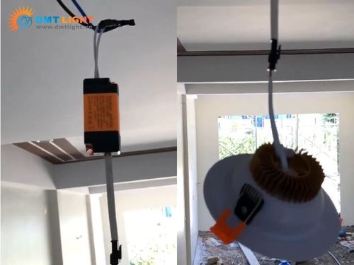 Lắp đèn âm trần bê tông 