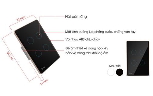 Công tắc thông minh Rạng Đông CO-RD-CTCU.BLE-CN.04T-MN