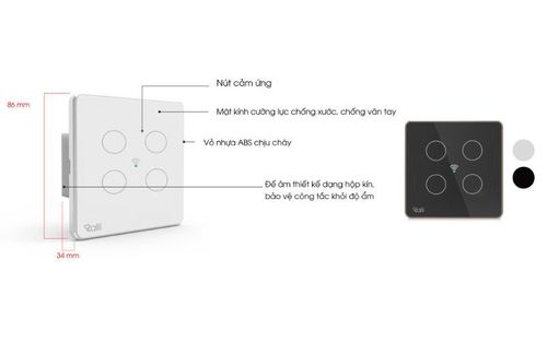 Công tắc cảm ứng thông minh wifi Rạng Đông CO-RD-CTCU.WF-V.04T-MN
