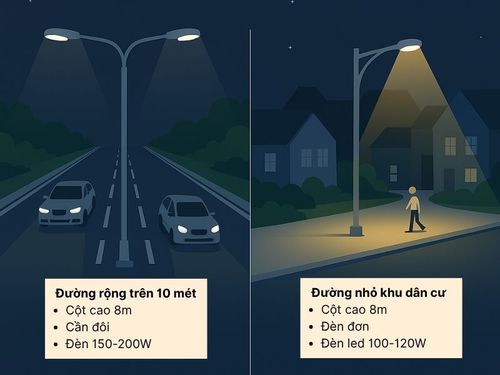 Cột đèn đường chiếu sáng cao 8m