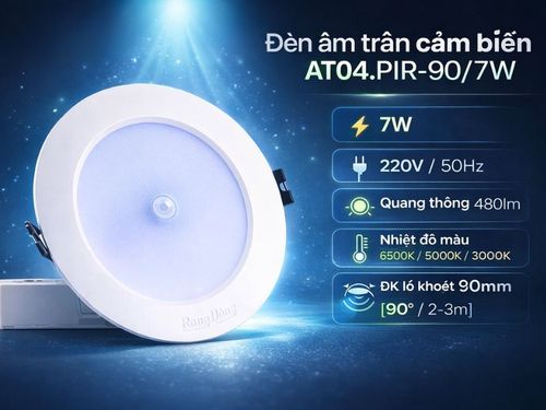 Đèn âm trần cảm biến Rạng Đông AT04.PIR-90/7W