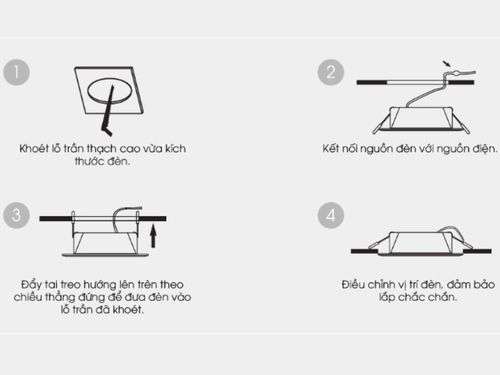 Hướng dẫn lắp đặt đèn LED âm trần D110