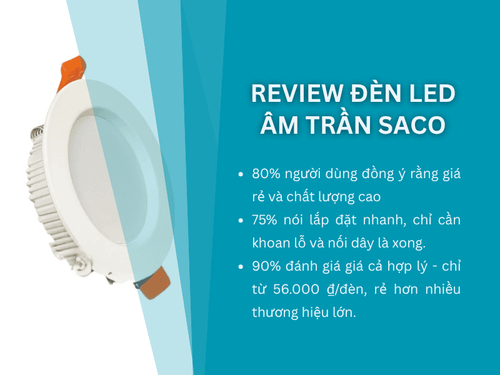 Review đèn LED âm trần Saco từ người dùng thực tế - Có đáng để đầu tư?
