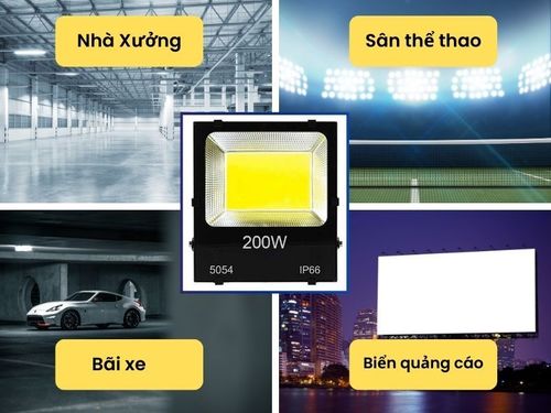 đèn pha led 200w ngoài trời 
