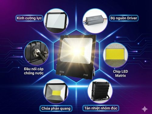 Cấu tạo của đèn pha 220V