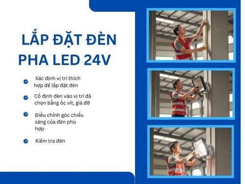 Cách lắp đặt đèn pha led 24v