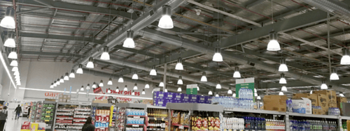 ứng dụng đèn chiếu sáng nhà xưởng trong thương mại