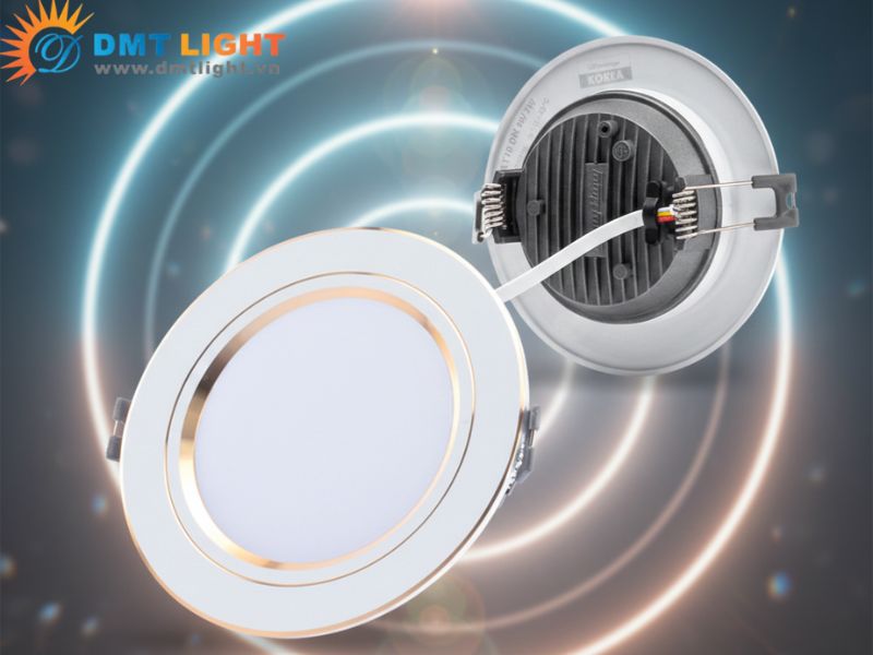 Đèn âm trần 3 chế độ sáng viền vàng 7w Rạng Đông