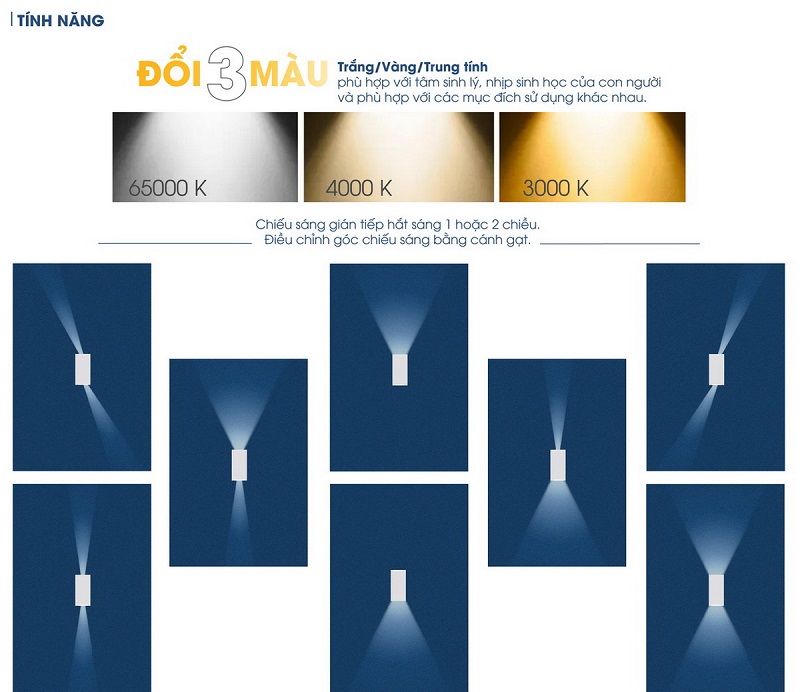 đèn tường đổi màu