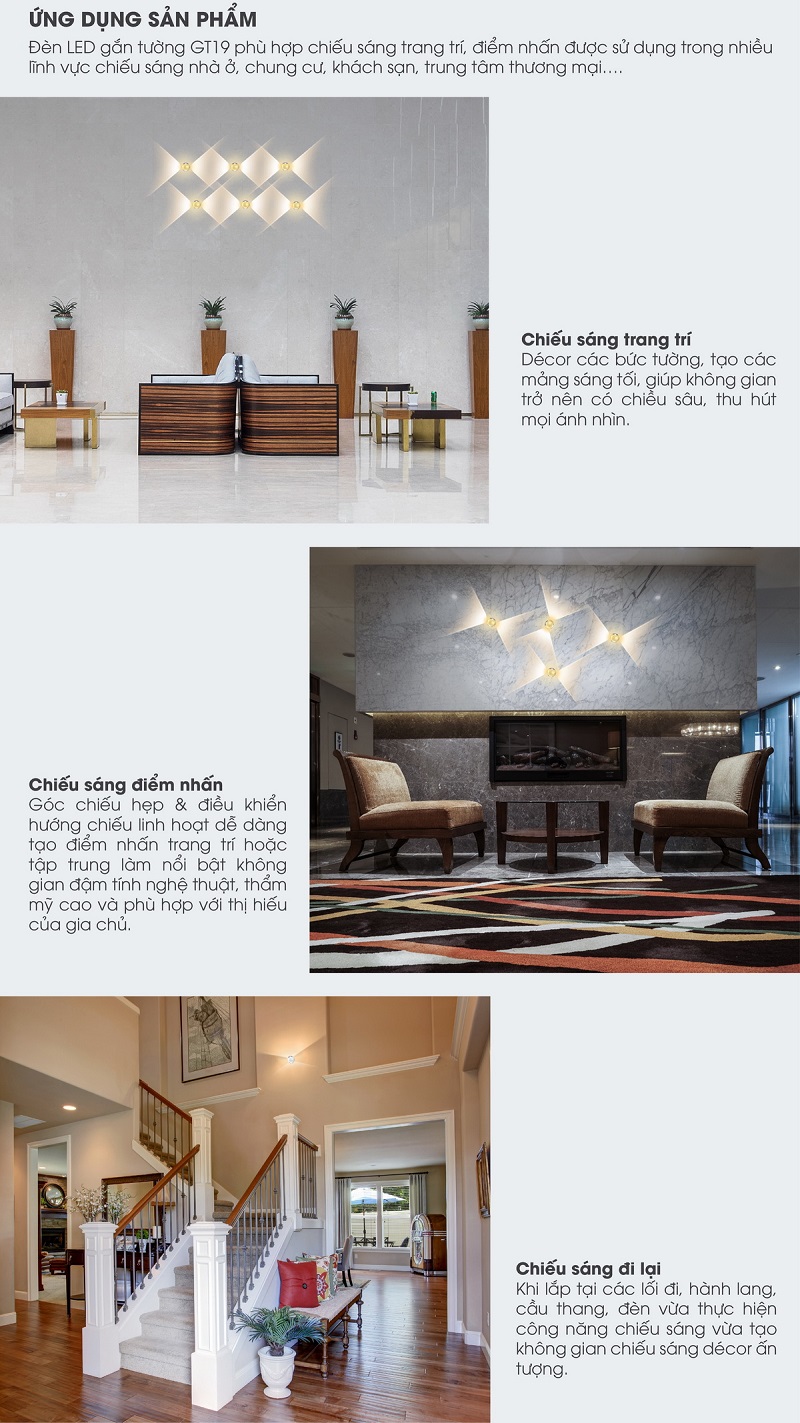 đèn led hắt tường