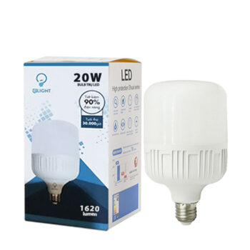 Bóng đèn LED BULB trụ giá rẻ 20W vỏ nhựa, đui E27