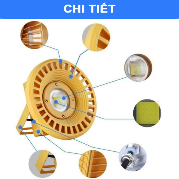 Đèn LED chống cháy nổ 50W màu vàng [CN-GR-S9]