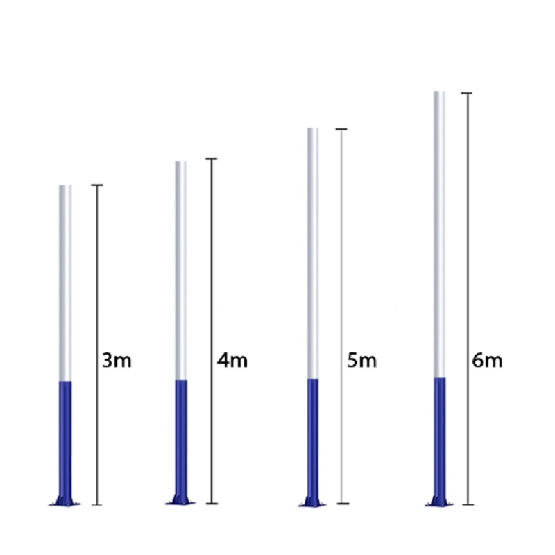 Trụ đèn năng lượng mặt trời mạ kẽm sơn epoxy [TRU-GC02] 3m/4m/5m/6m Rạng Đông mã TRU-GC02