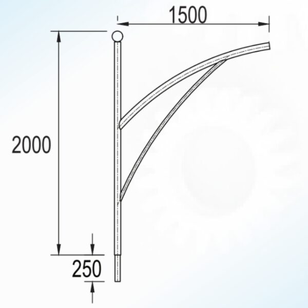 Cần đèn đơn Ø60 mã CD07-60