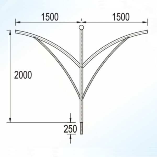 Cần đèn đôi phi Ø60 mã CK07-60