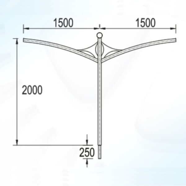 Cần đèn đôi phi Ø60 mã CK08-60