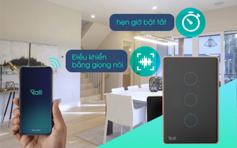 Công tắc thông minh Rạng Đông CO-RD-CTCU.BLE-CN.03T-MN