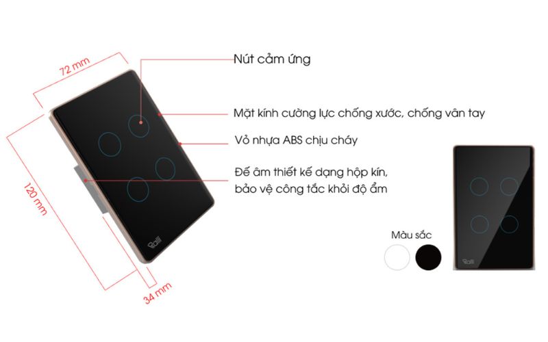 Công tắc thông minh Rạng Đông CO-RD-CTCU.BLE-CN.04T-MN