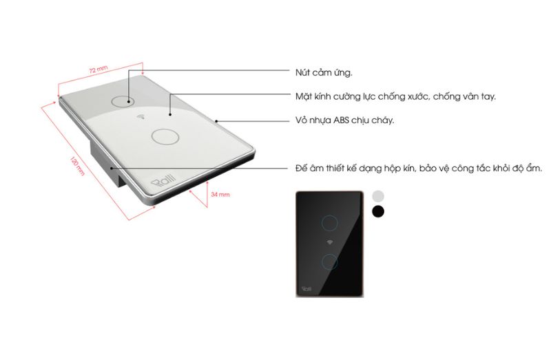 Công tắc thông minh Rạng Đông CO-RD-CTCU.WF-CN.02T-MN