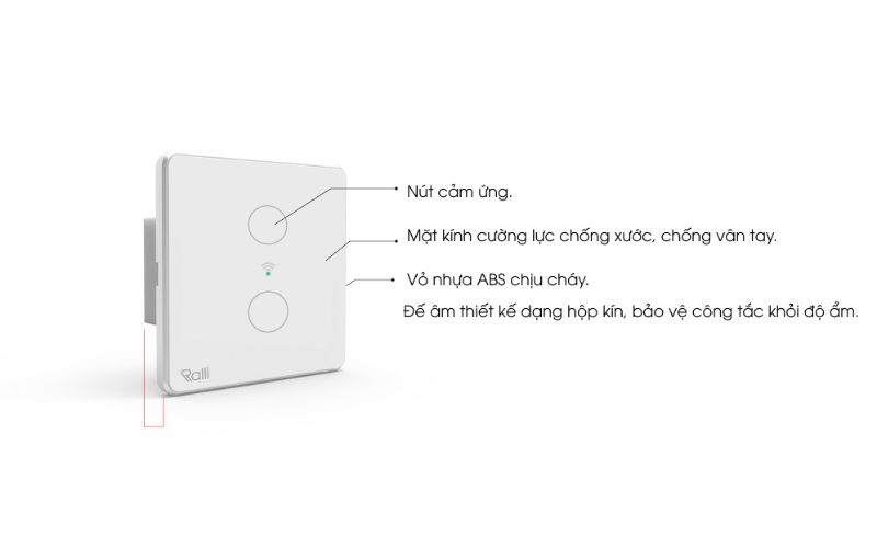 Công tắc cảm ứng thông minh wifi Rạng Đông CO-RD-CTCU.WF-V.02T-MN