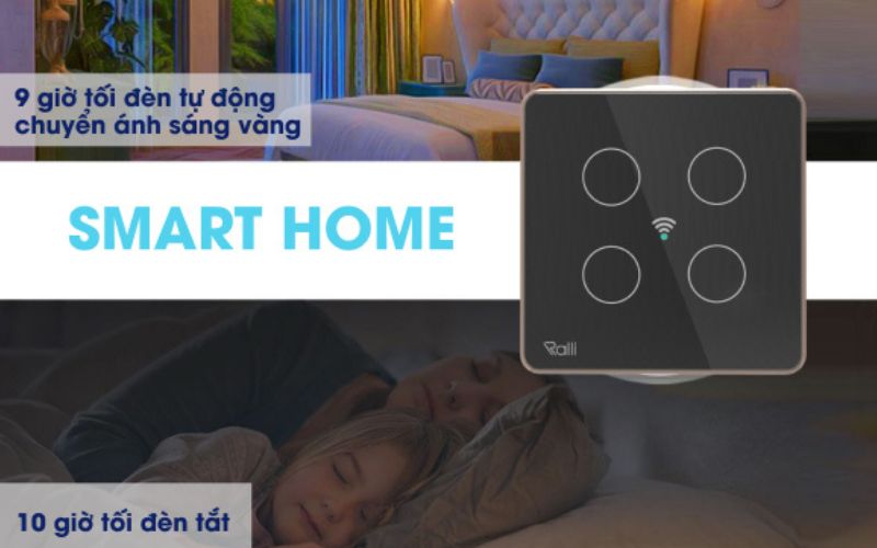 Công tắc cảm ứng thông minh wifi Rạng Đông CO-RD-CTCU.WF-V.04T-MN