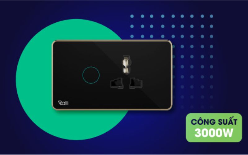 Ổ cắm công tắc chữ nhật thông minh Rạng Đông CO-RD-OCT.01T.BLE