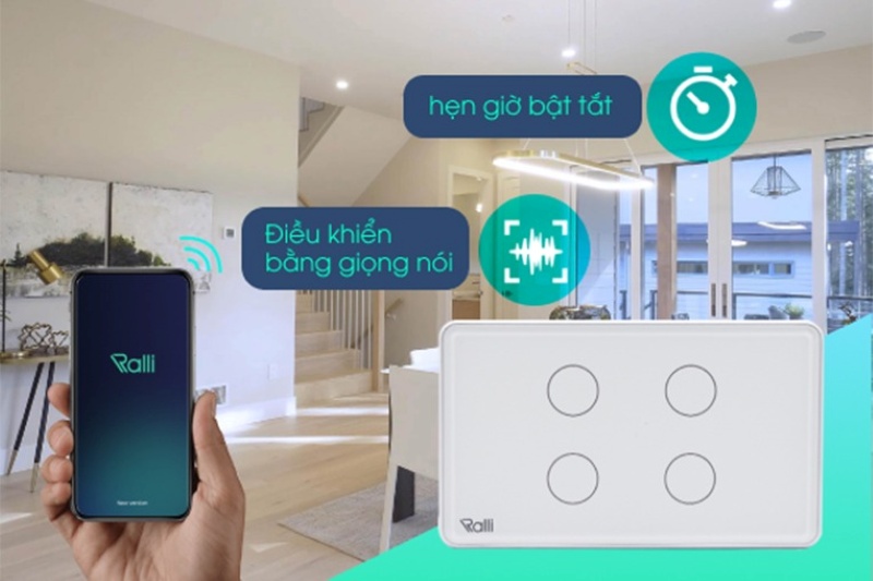 Công tắc thông minh Rạng Đông CO-RD-CTCU.BLE-CN.04T