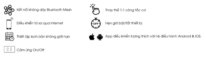 công tắc thông minh Rạng Đông CO-RD-CTCU.BLE-V.01T