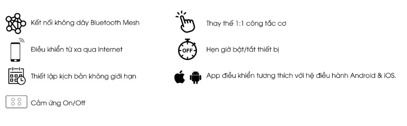 Công tắc thông minh Rạng Đông CO-RD-CTCU.BLE-V.03T