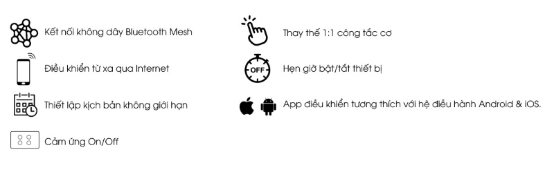 Công tắc thông minh Rạng Đông CO-RD-CTCU.BLE-V.04T