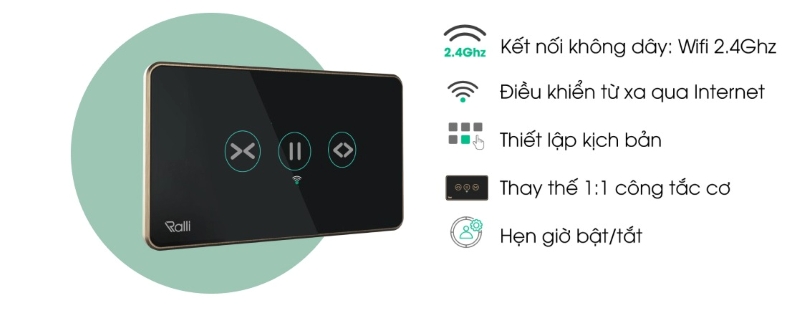 Công tắc rèm thông minh Rạng Đông CO-RD-CTCU.WF-CN.REMT