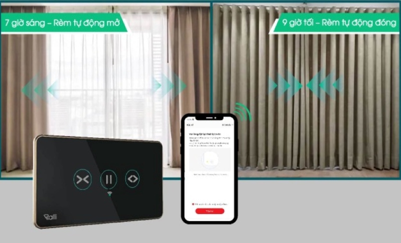 Công tắc rèm thông minh Wifi 2 chiều Rạng Đông CO-RD-CTCU.WF-CN.REMT.2W.SP