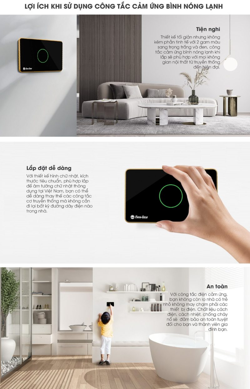 Công tắc cảm ứng bình nóng lạnh Rạng Đông CO-RD-RD-CT.N01.NL