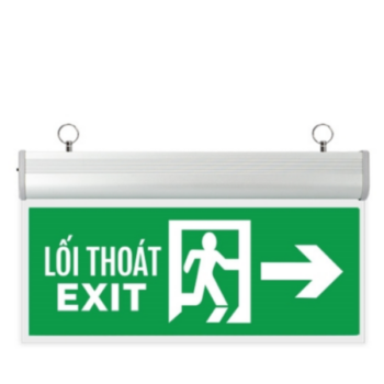 Đèn Exit chỉ hướng 2 mặt phải