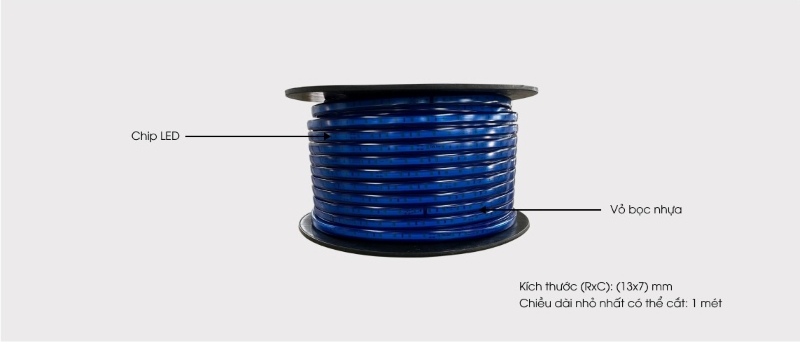 Đèn LED dây đơn sắc Rạng Đông LD-RD-LD01.V2.BL-1000/7W