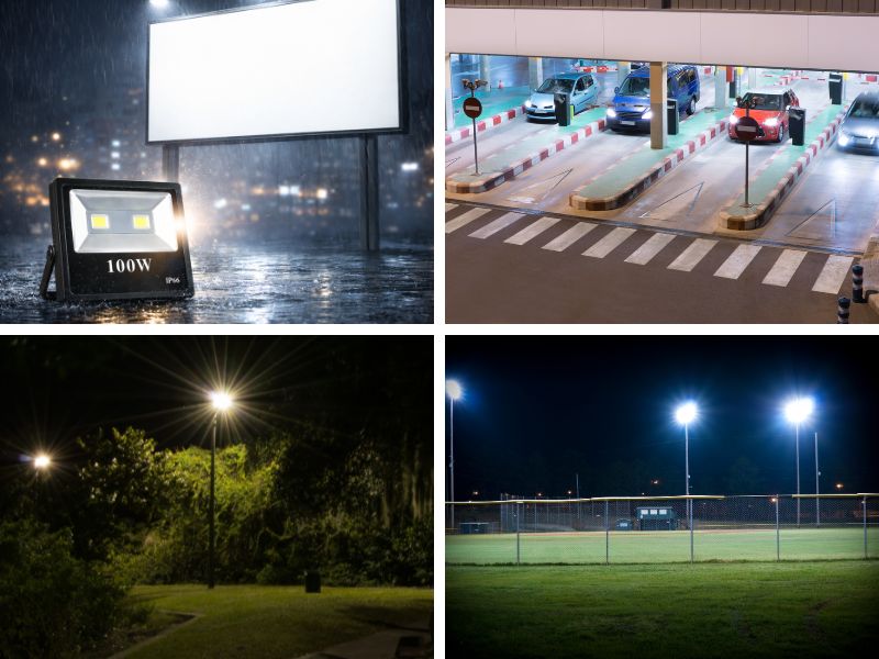 Đèn pha LED COB 100W được ứng dụng rộng rãi