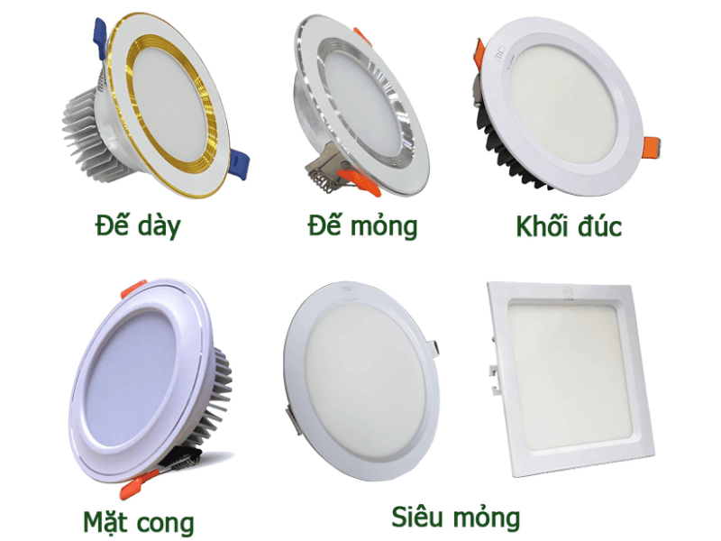 Phân loại đèn LED âm trần: Theo hình dáng, công suất và chức năng