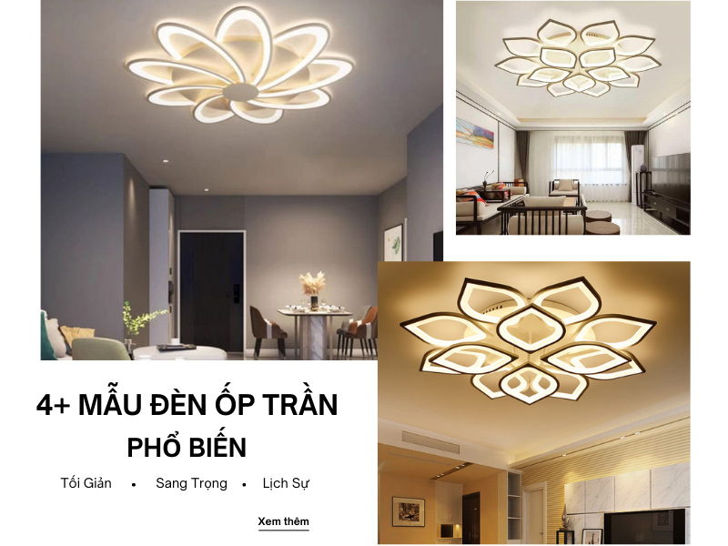 đèn ốp trần hoa sen