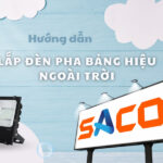 lắp đèn pha bảng hiệu