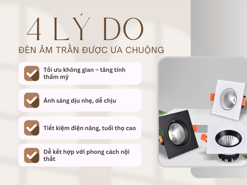 đèn led âm trần phòng ngủ