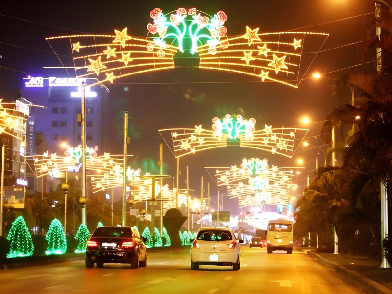 khung đèn led trang trí đường phố