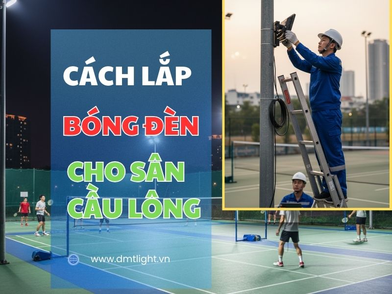 Cách lắp bóng đèn cho sân cầu lông chuẩn quy trình